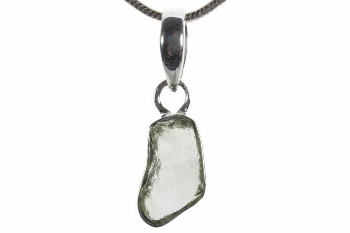 Green Moldavite Tektite Pendant ( g) - Czech Republic #353956